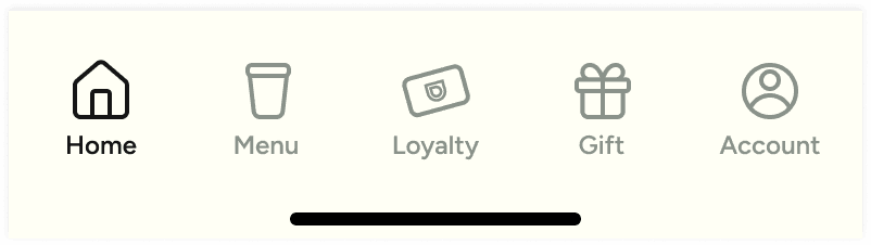 Tab bar version one, using stock Iconify icons