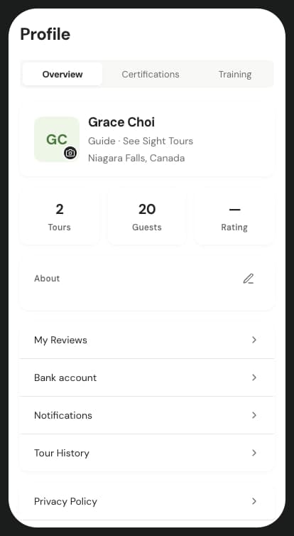 Profile screen before alignment, showing drift from the native layout
