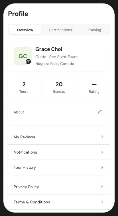Profile screen after alignment with the native layout