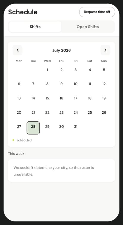 First pass: a week grid